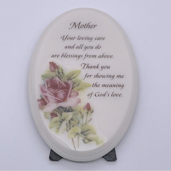 Heartsteps Oval Mother Loving Care Sentiment Floral Rose Standalone Plaque - Picture 4 of 5